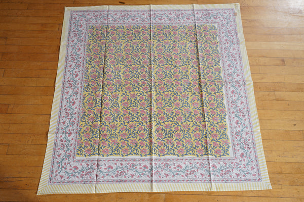 Block Printed Cotton Table Cover - 110 x 110 cms